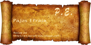 Pajzs Efraim névjegykártya
